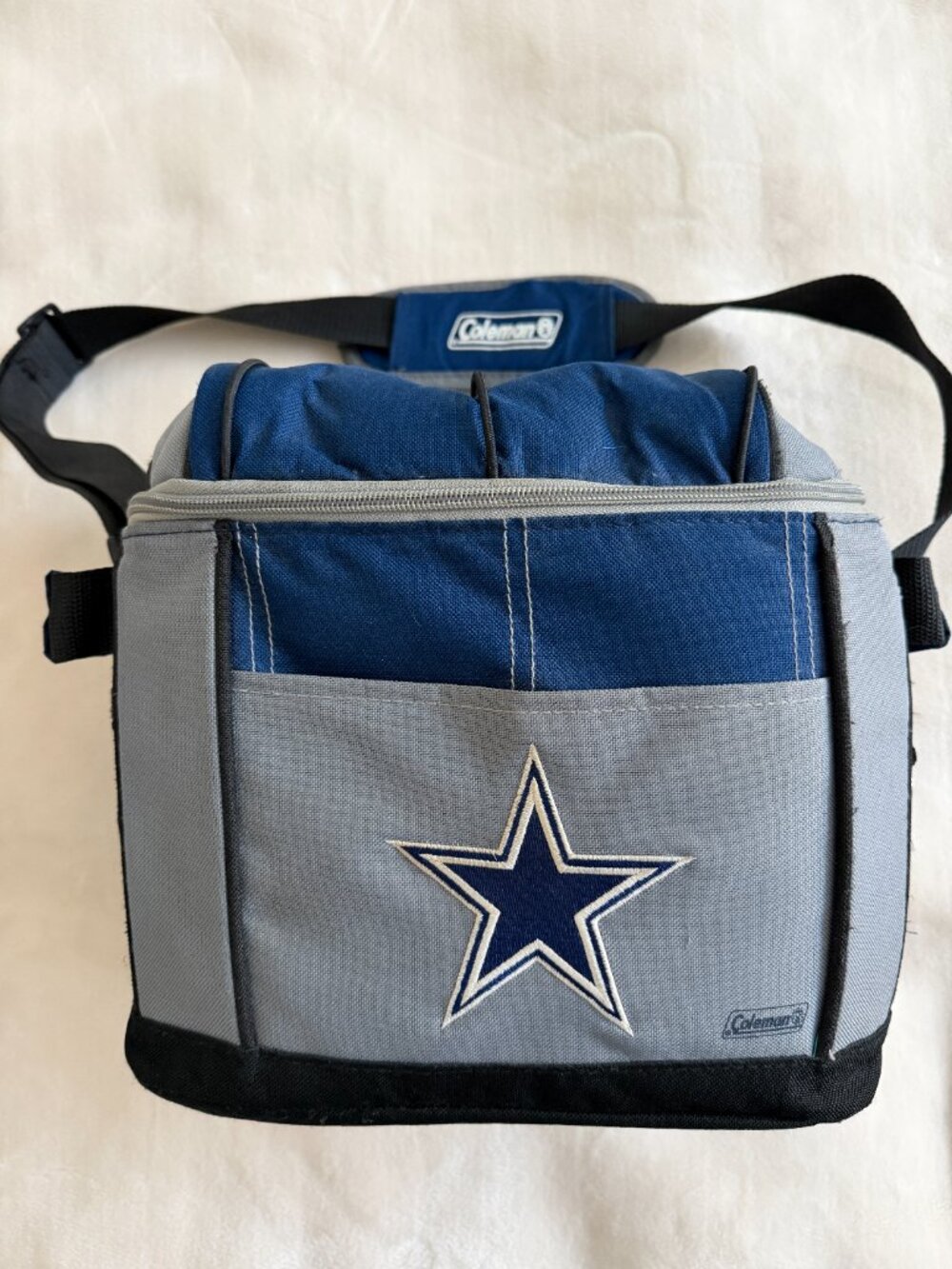 Dallas Cowboys Coleman NFL Insulated Soft Cooler Bag Shoulder Strap Blue Gray